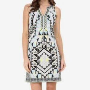 Hale Bob Geo print beaded shift dress
